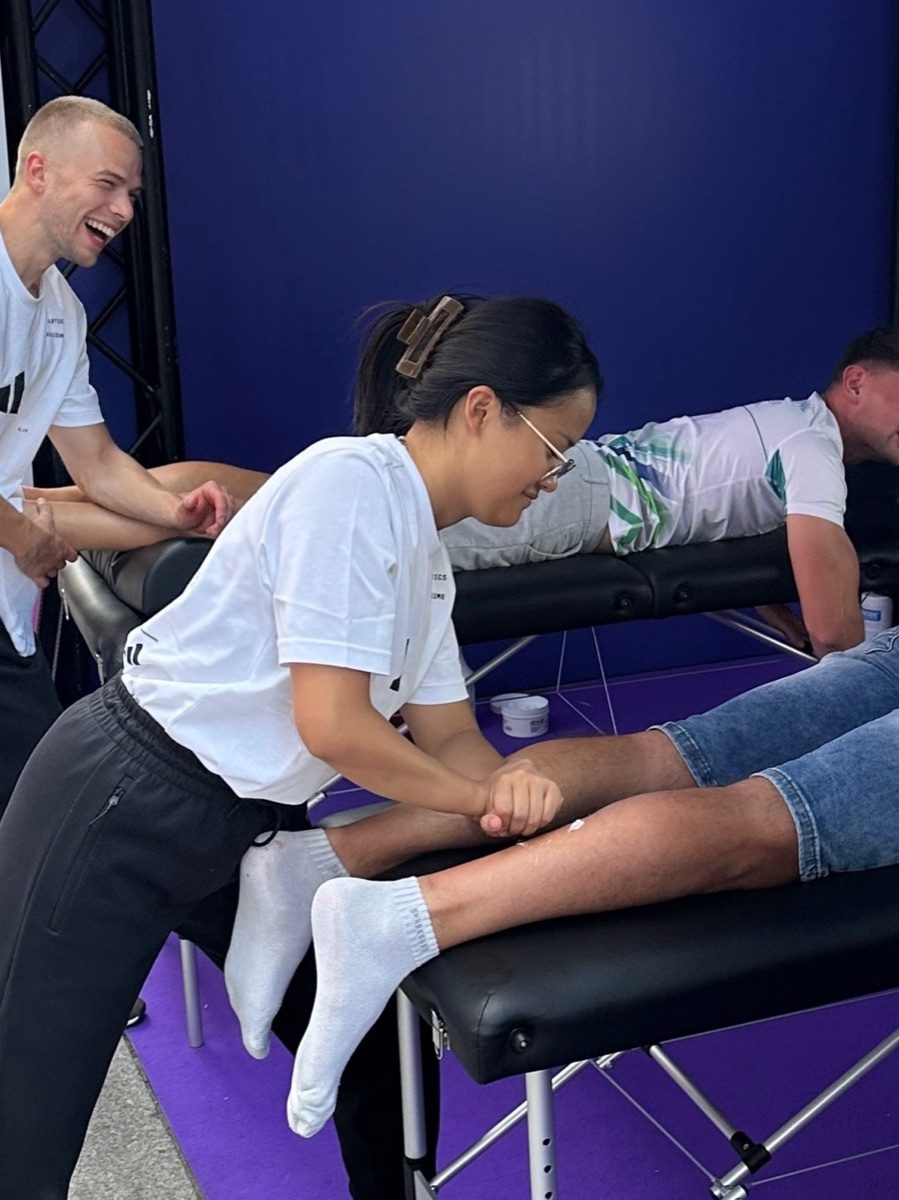Regenerations- und Massagezone bei einem Lauf-Event